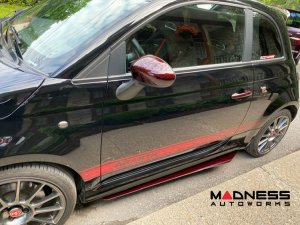 FIAT 500 Mirror Covers - Carbon Fiber - Red Candy
